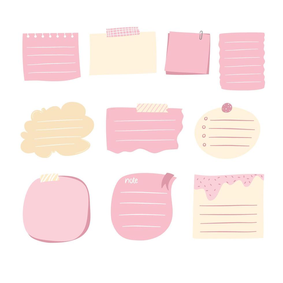 cute note paper decorative journaling collection 53638321 Vector Art at ...