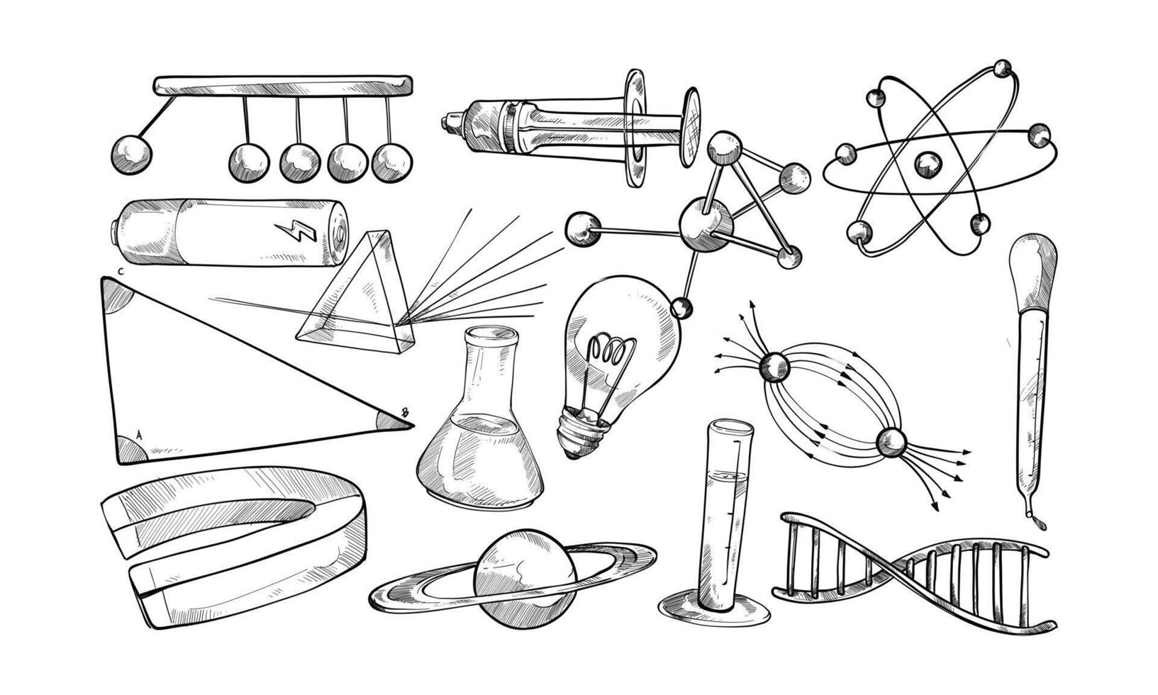 science handdrawn collection vector