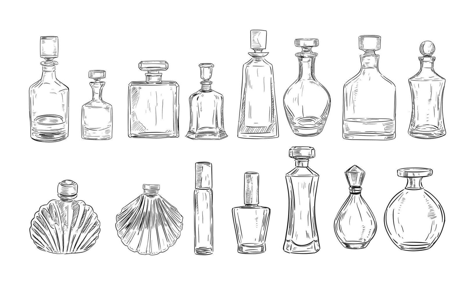 perfume handdrawn collection vector