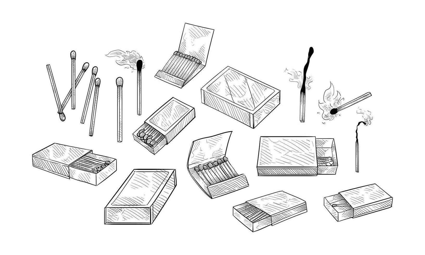 matchstick handdrawn collection vector
