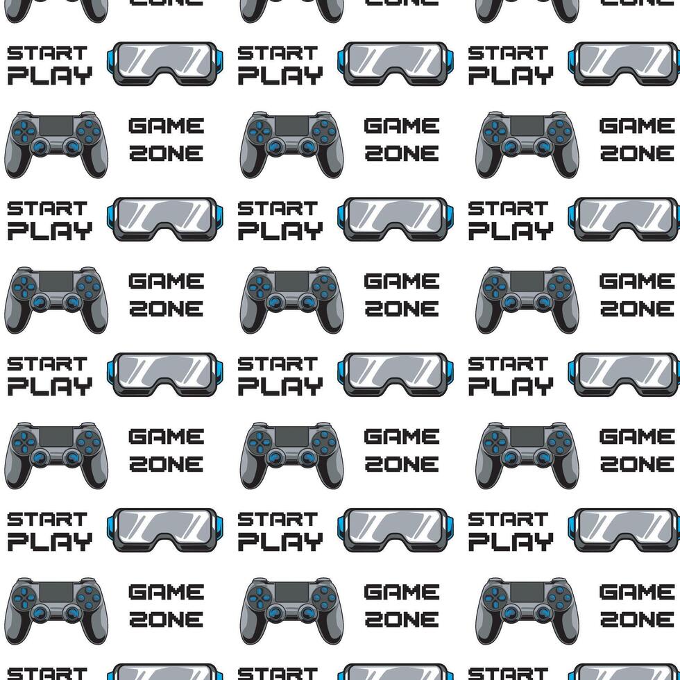 Game console and VR box seamless repeat pattern Illustration vector