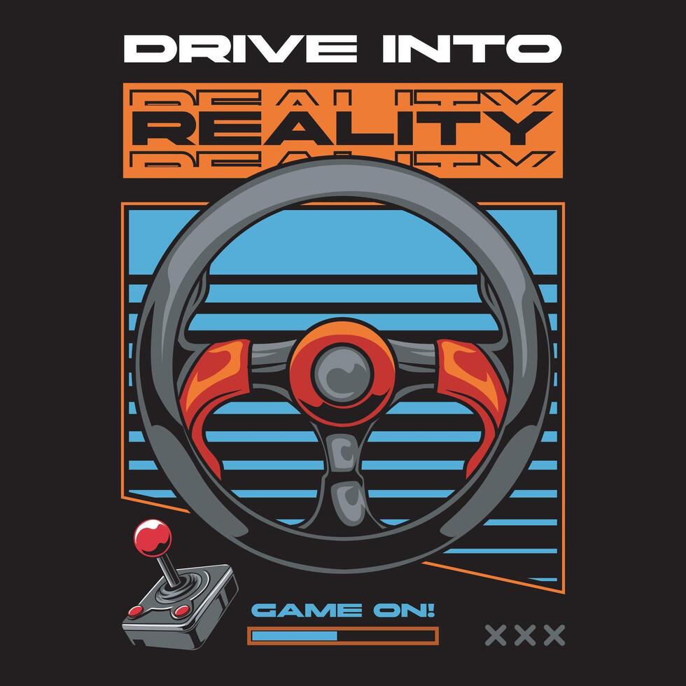 Steering Drive Wheels Gamepad Concept Cartoon Illustration Suitable for Web Landing Page, Banner, Flyer, Sticker, Wallpaper, Background vector