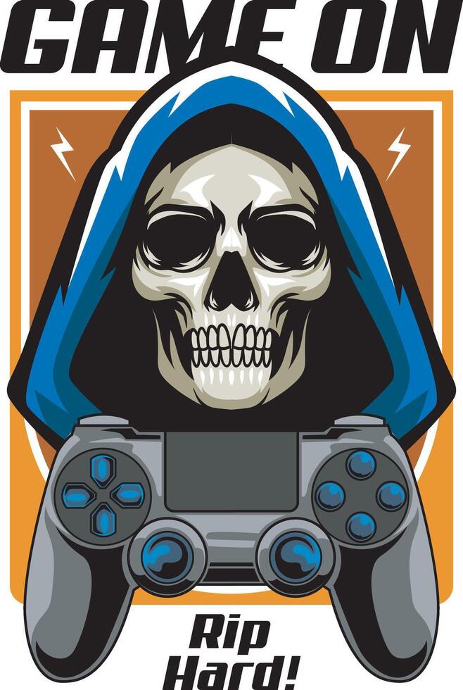 Grim Reaper Joystick Esport Gaming Logo Mascot Design Illustration vector