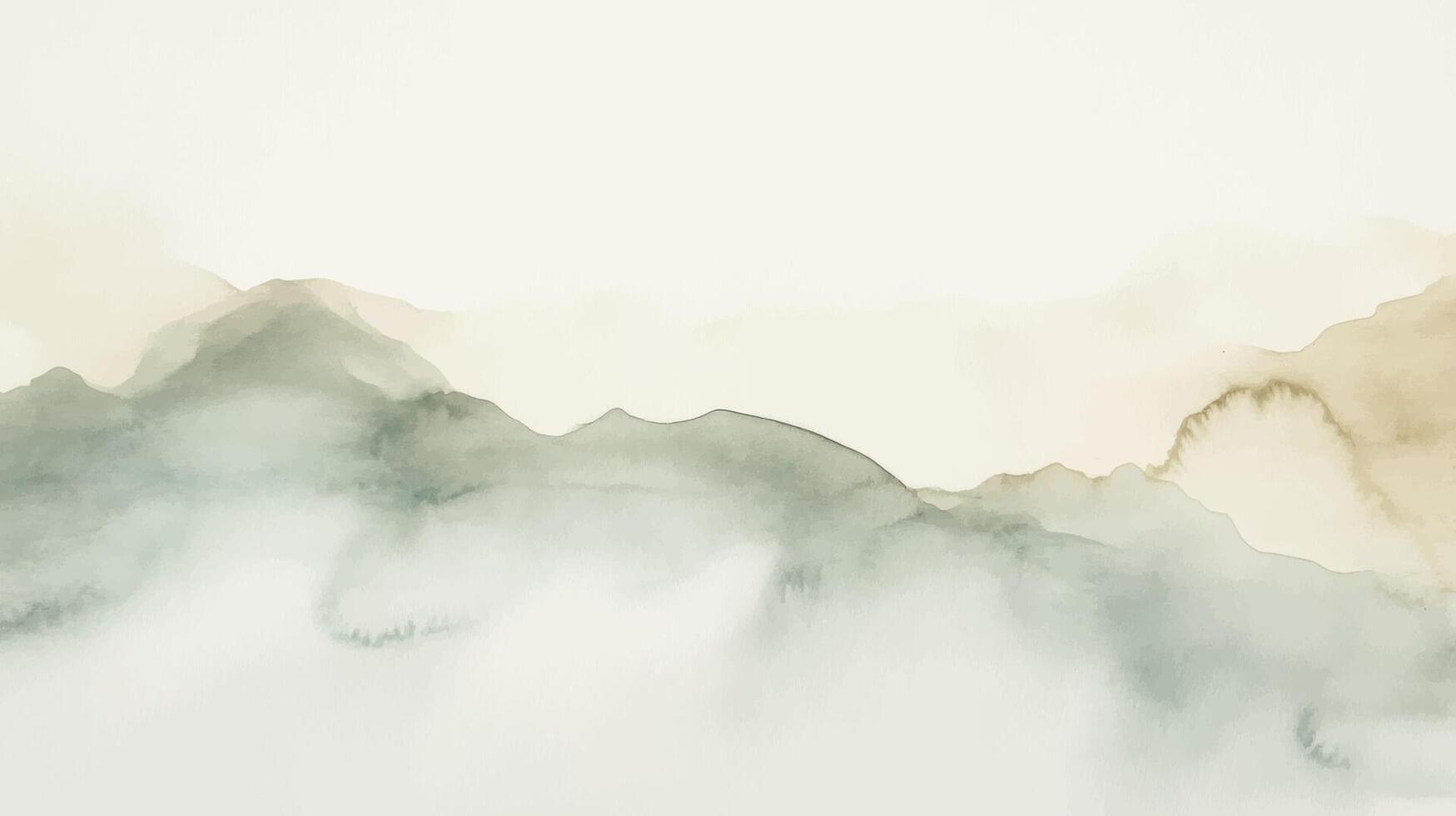 Abstract horizontal watercolor background template design. Brush stroked painting backdrop with blue brown beige pastel color watercolour vector