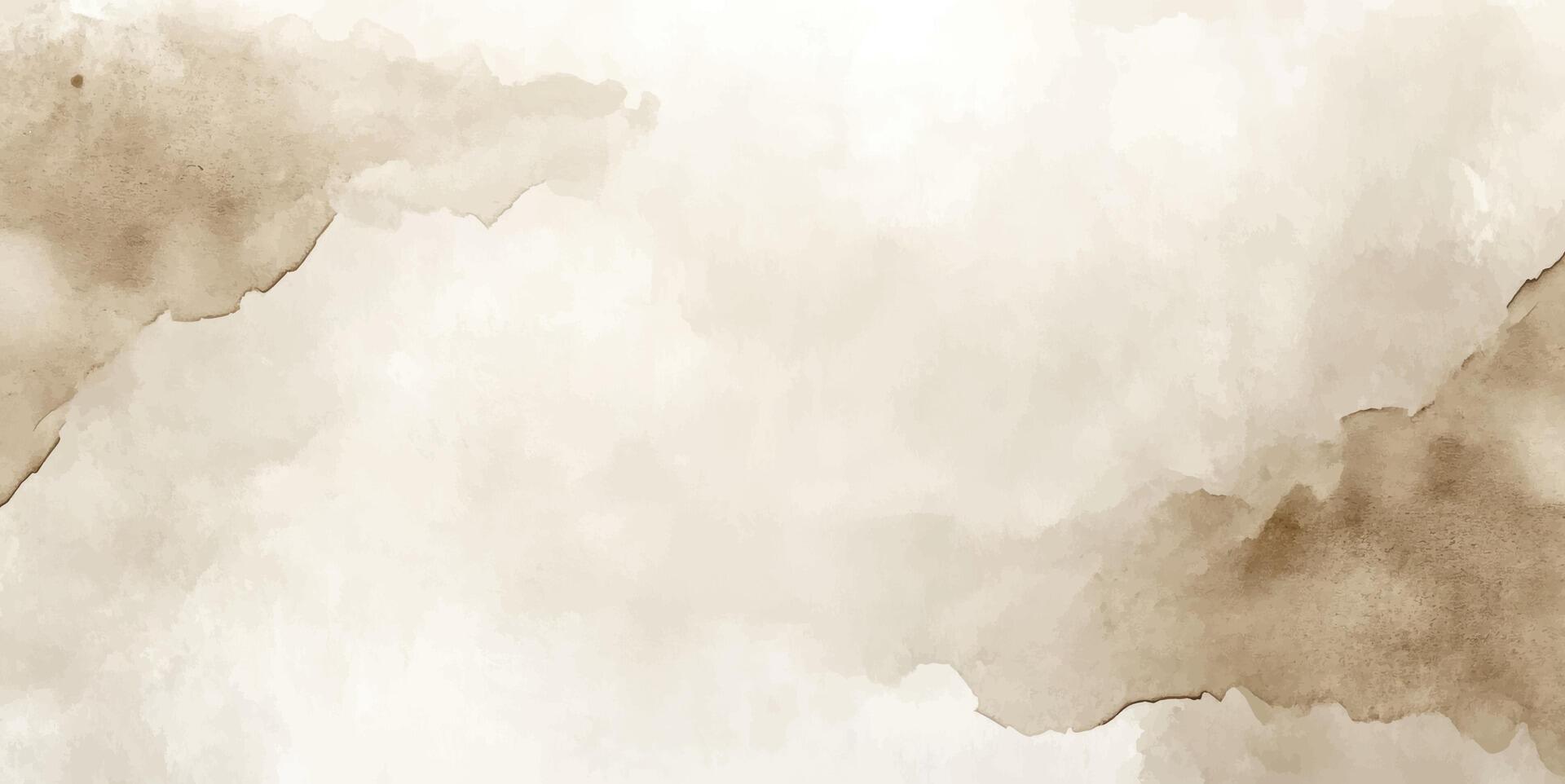 Hand drawn abstract background texture. Brush stroked painting pastel brown beige clouds color watercolour backdrop vector