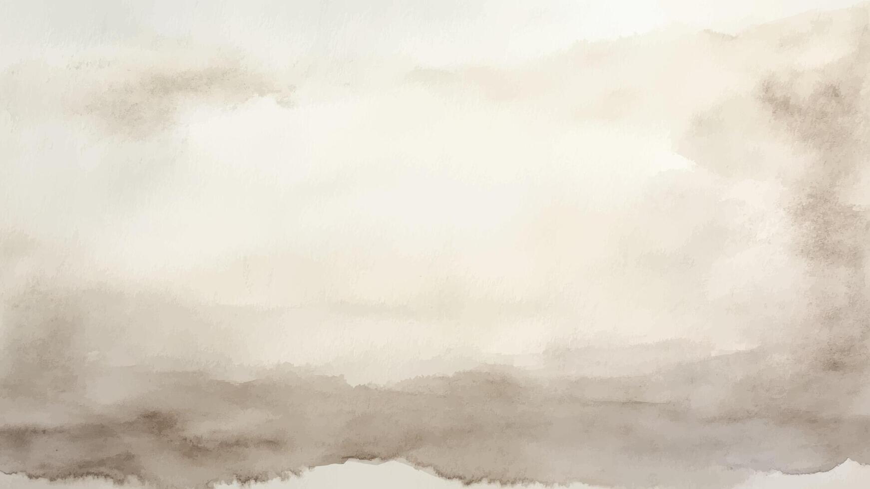 Hand drawn abstract background texture. Brush stroked painting pastel brown khaki color watercolour backdrop vector