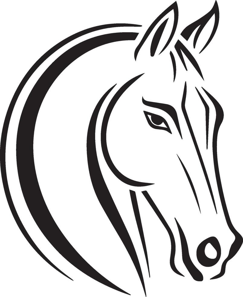 horse head silhouette-vector vector