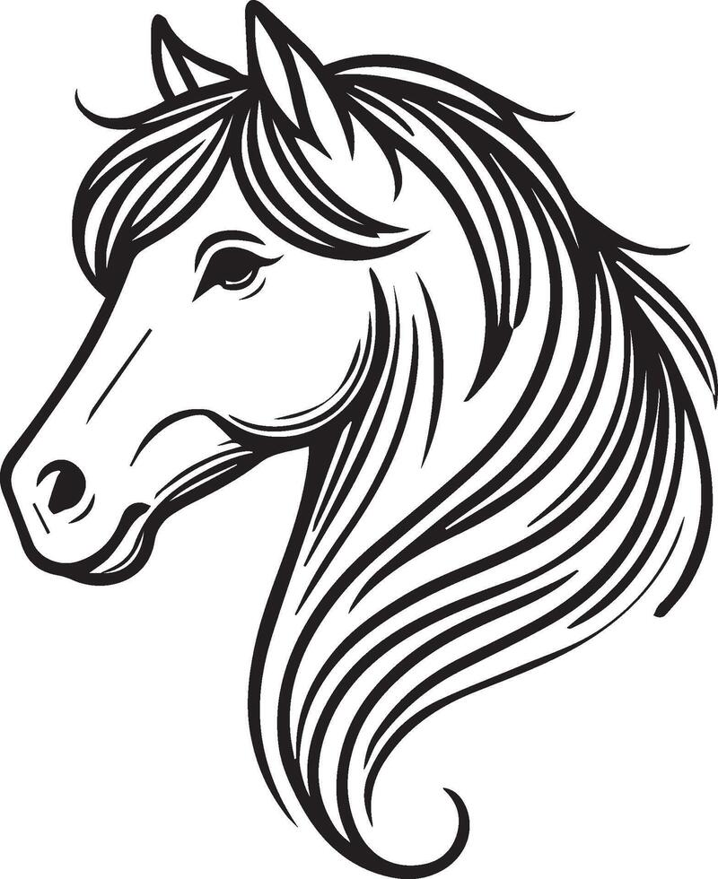 horse head silhouette logo design vector