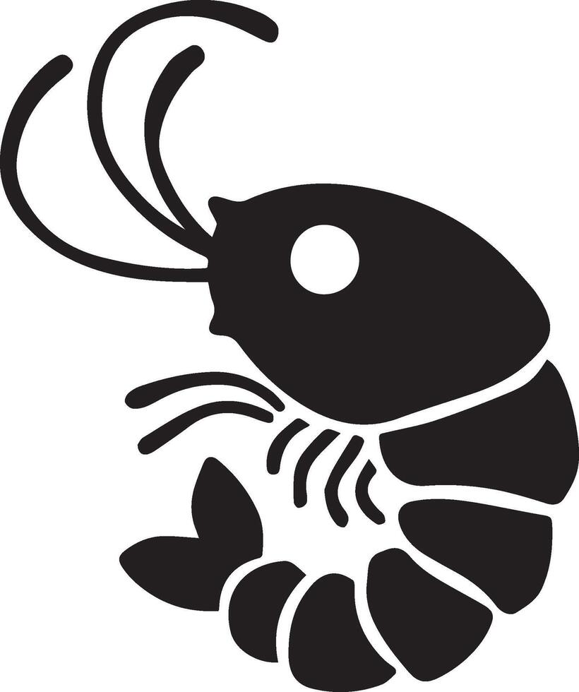 shrimp fish logo style vector