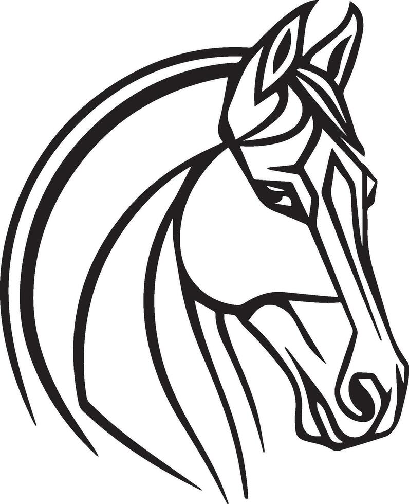 Portrait of horse with a White Blaze on His Face looking forward, isolated design vector