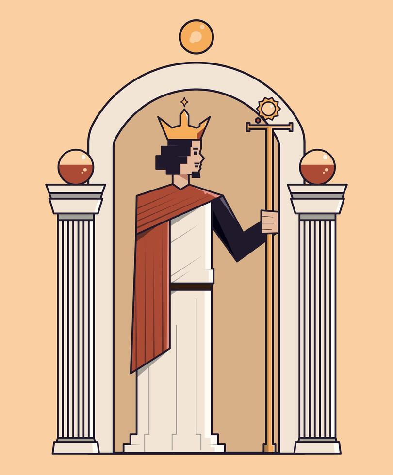 minimalist illustration of a king vector