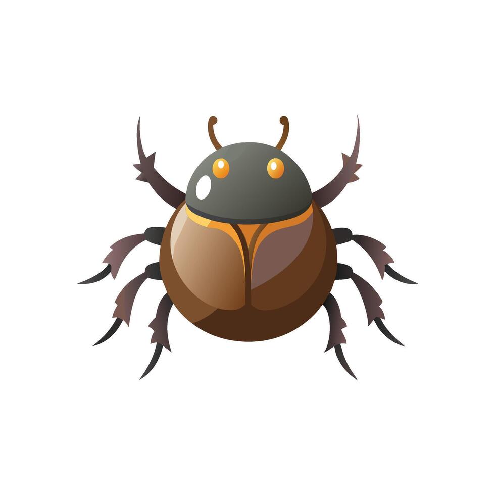 Dung Beetle isolated flat illustration on white background vector
