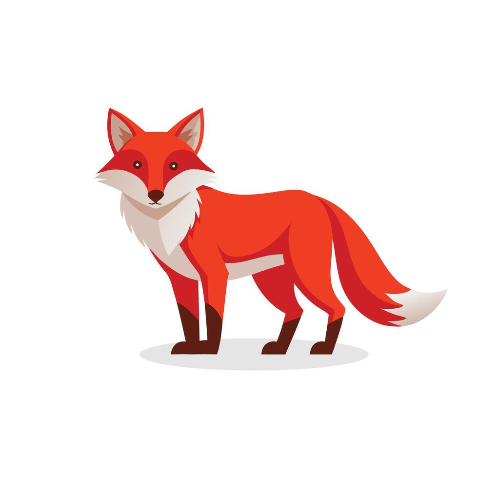 Red Fox isolated flat illustration on white background vector