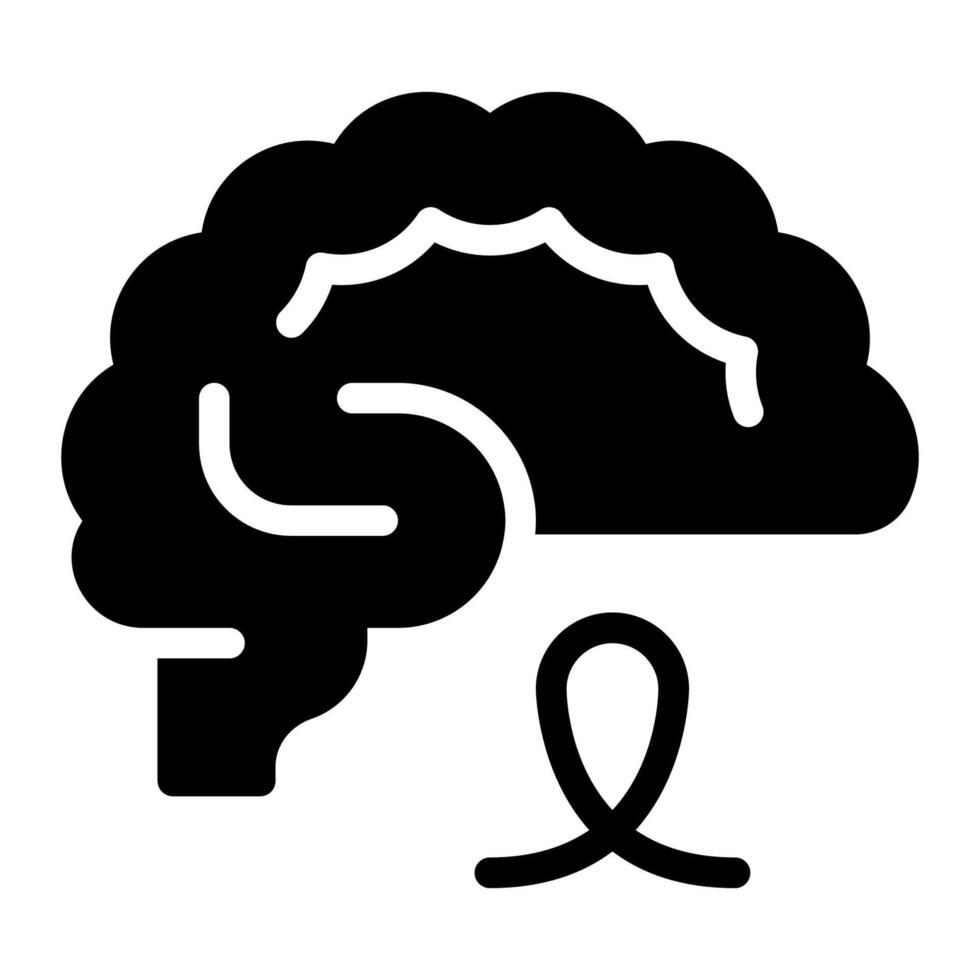 brain cancer glyph icon vector