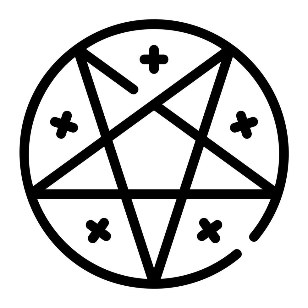 pentagram outline icon vector
