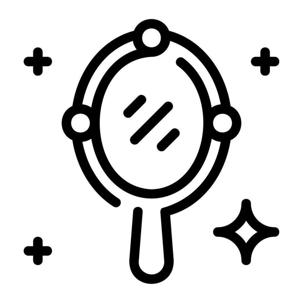 magic mirror outline icon vector