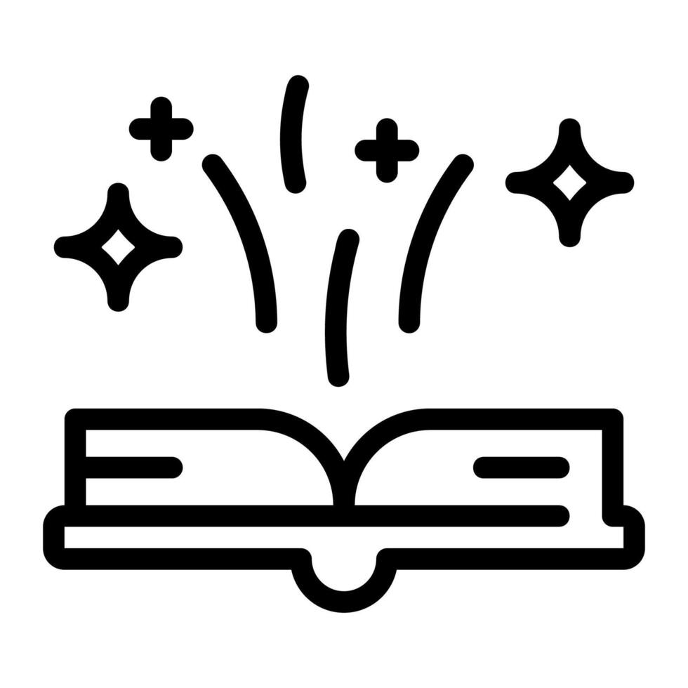 magic book outline icon vector