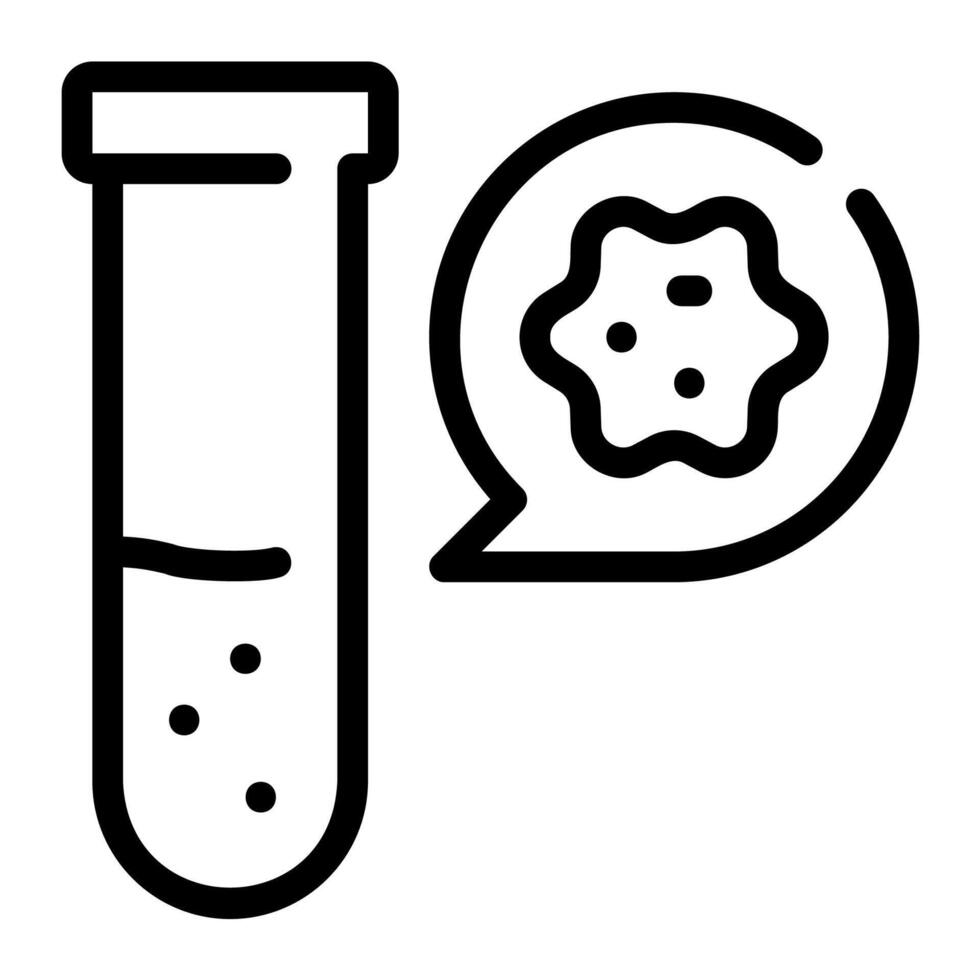 test tube cancer outline icon vector