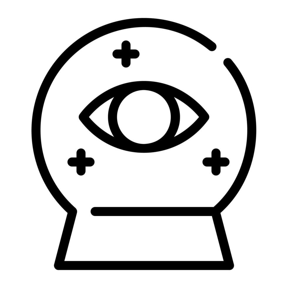 crystal ball outline icon vector