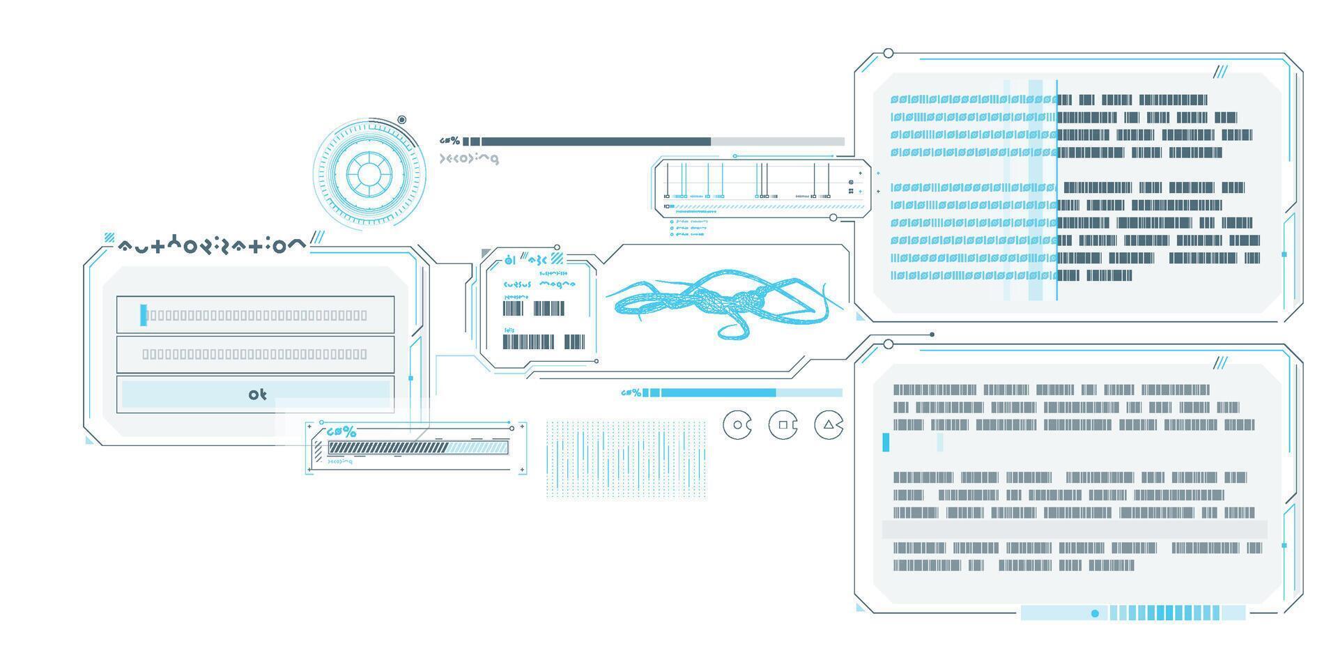 Scientific research data processing interface. vector