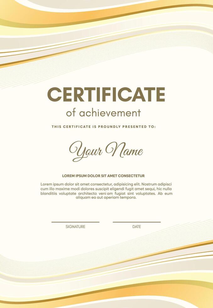 luxury gold appreciation certificate design vector