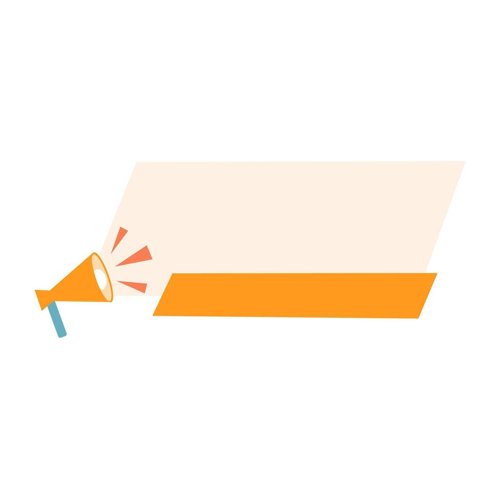 Announcement Banner with Megaphone for Business and Selling vector
