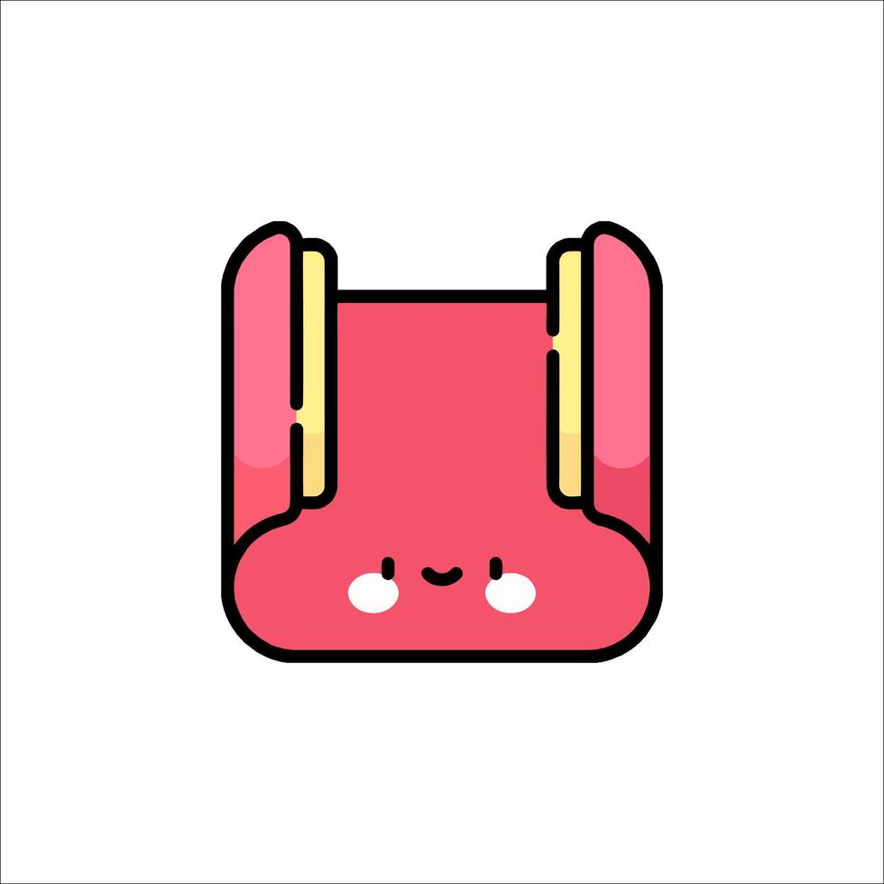 A cute pink box with a smiley face on it vector