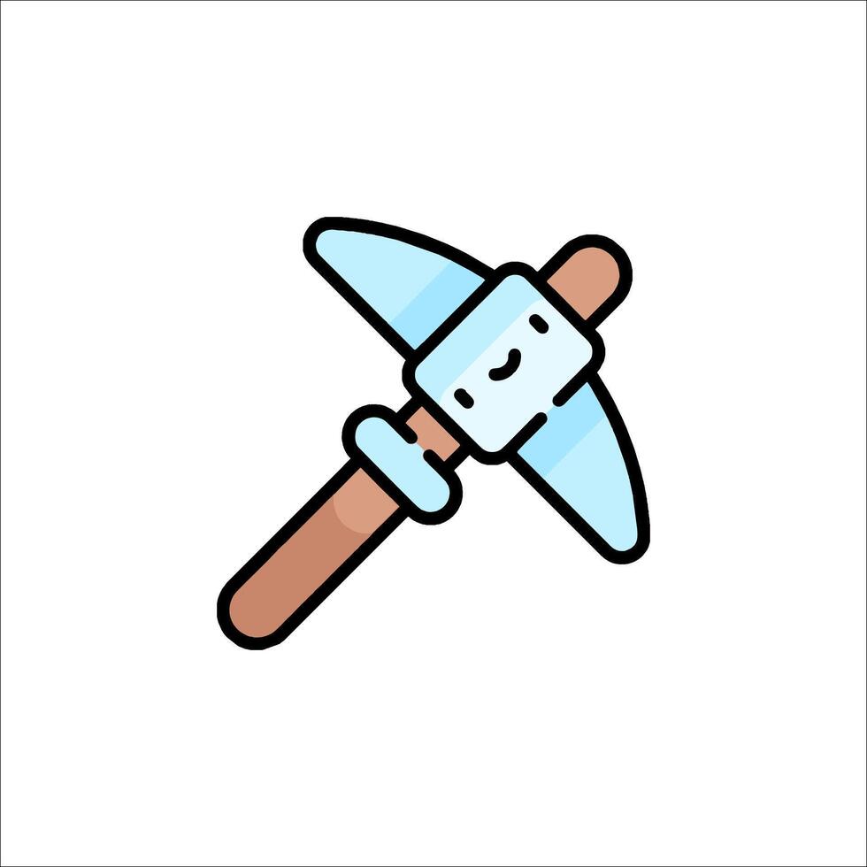 A cartoon hammer icon with a smiley face vector