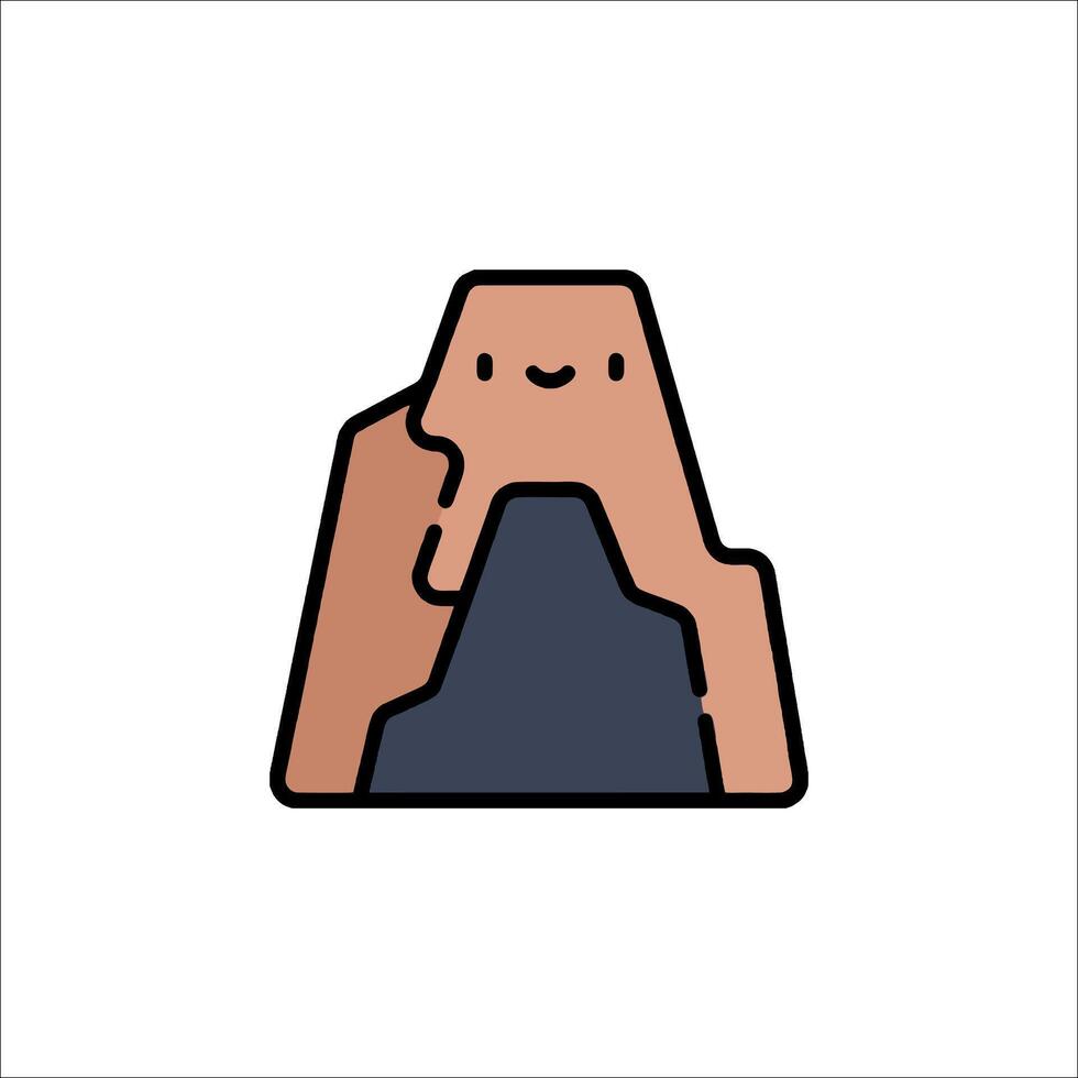 A cartoon mountain with a face on it vector
