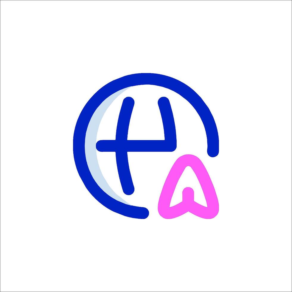A pink and blue logo with the letter f vector