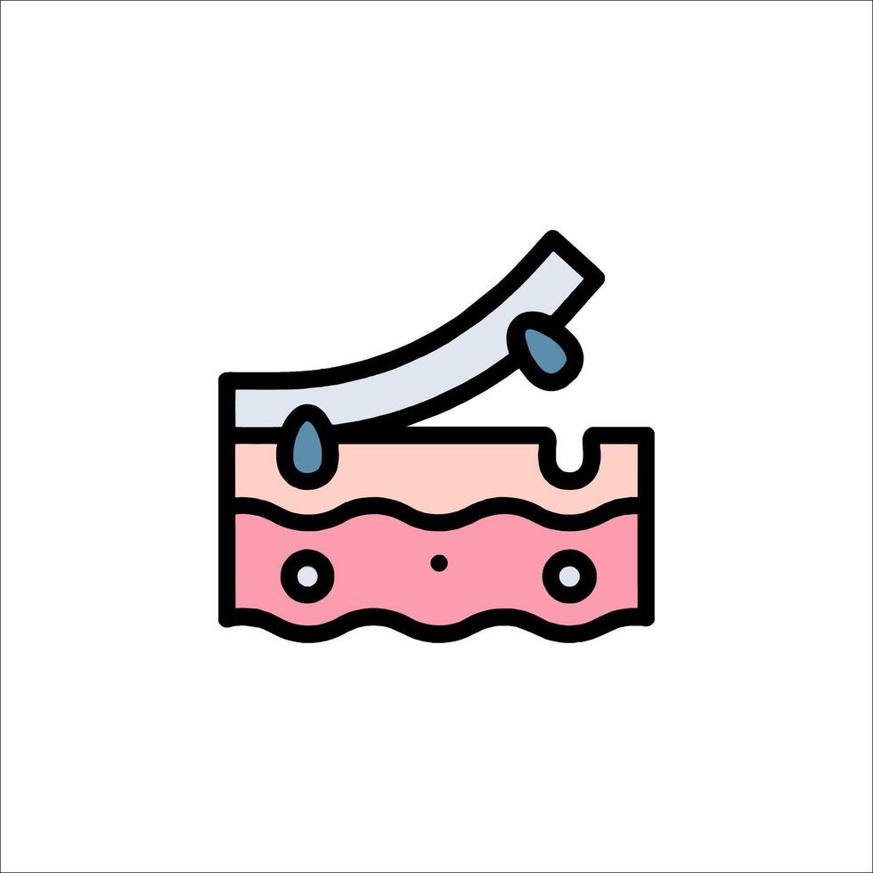 A pink and blue barber's tool with a knife vector