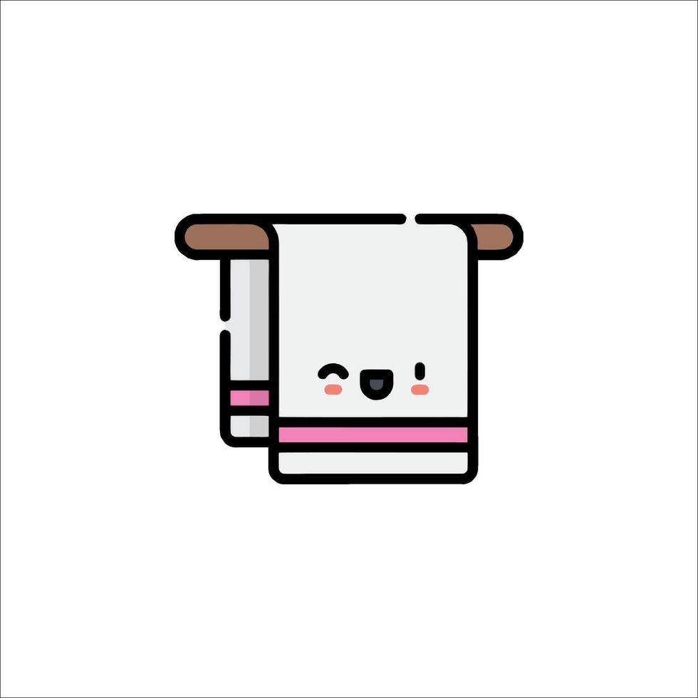 A cartoon towel with a smiley face on it vector