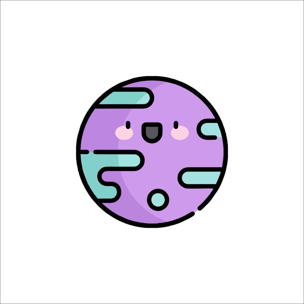 A purple planet with a smiley face vector