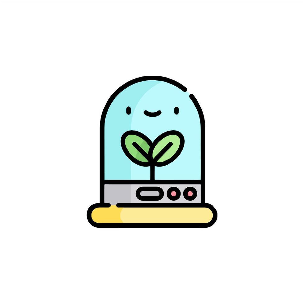 A plant inside a glass jar with a smiley face vector