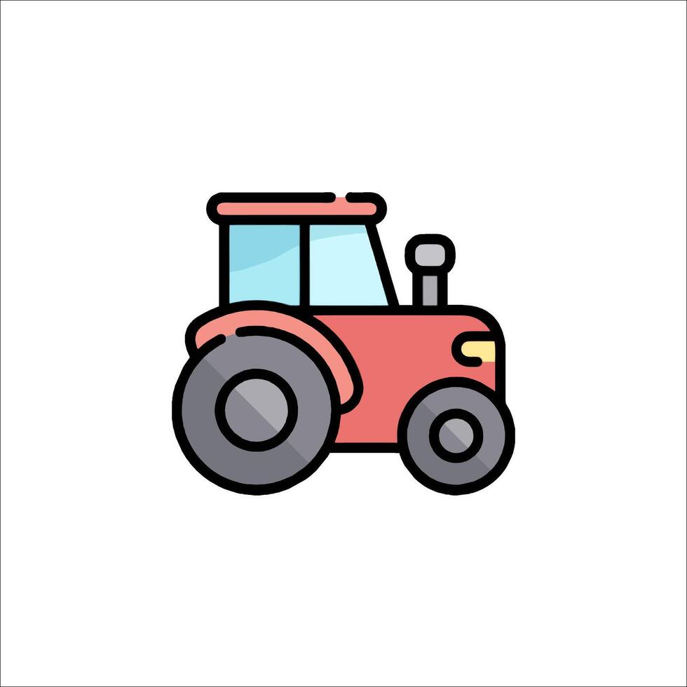 A red tractor icon on a white background vector