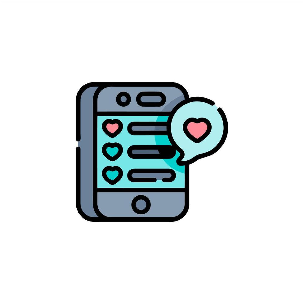 A phone with a heart icon on it vector