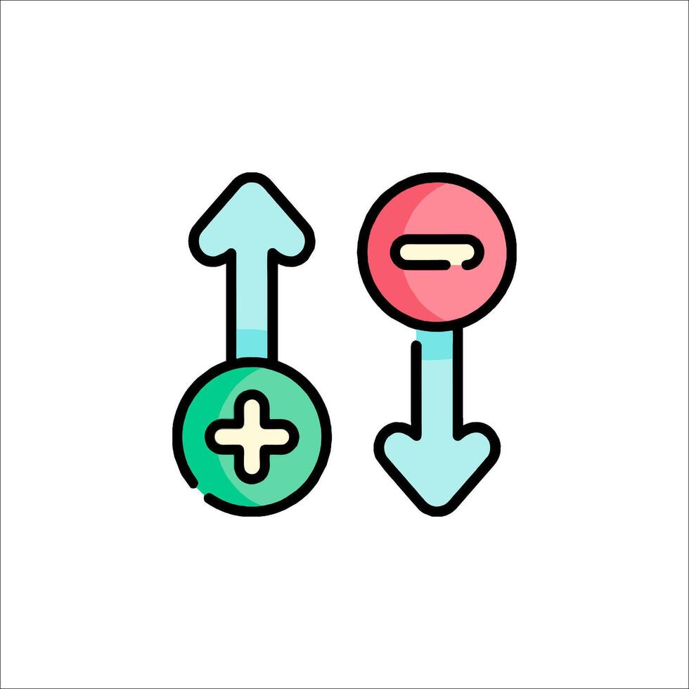 Two arrows pointing to each other, one pointing to the left and one pointing to the right vector