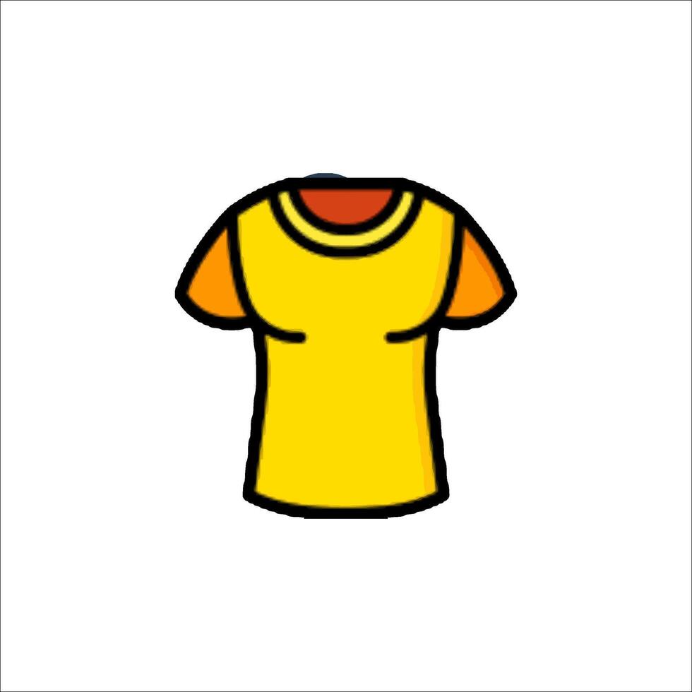 A yellow t - shirt icon on a white background vector