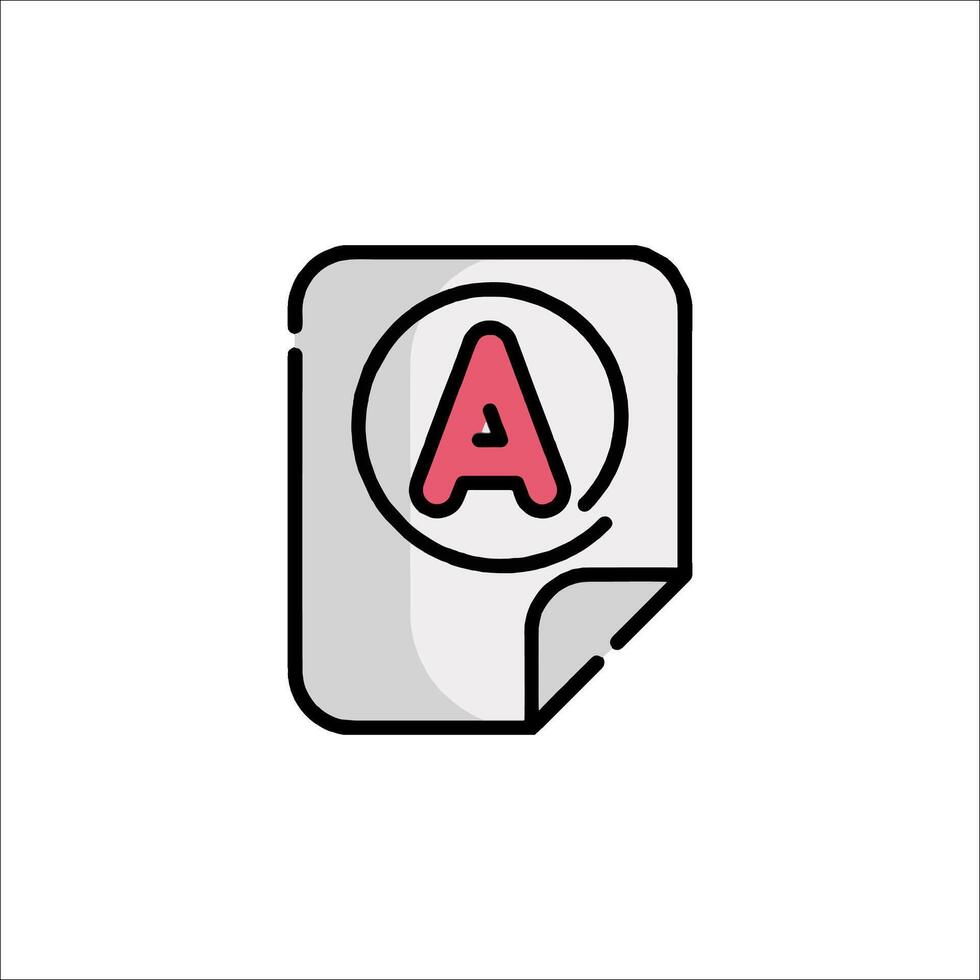 A letter a icon in a flat line style vector