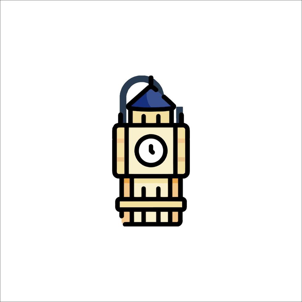 Big ben clock icon illustration vector