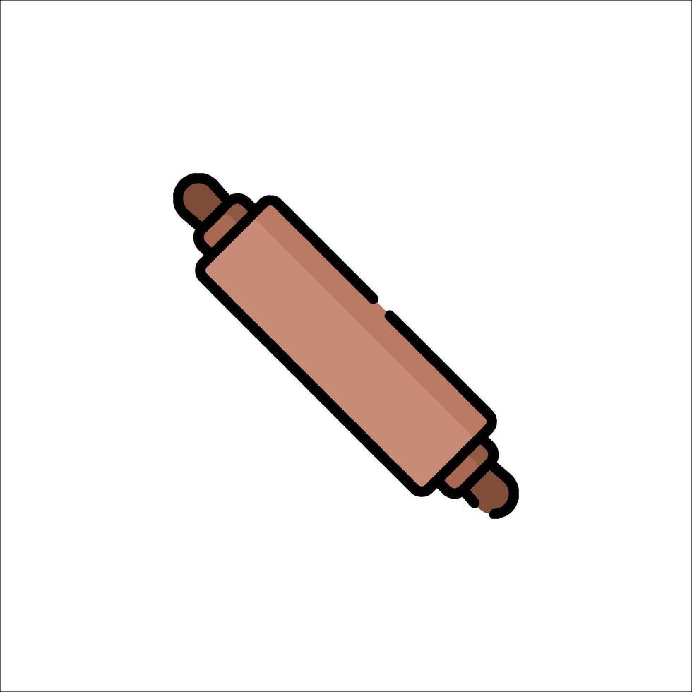 Rolling pin icon in flat style on white background vector