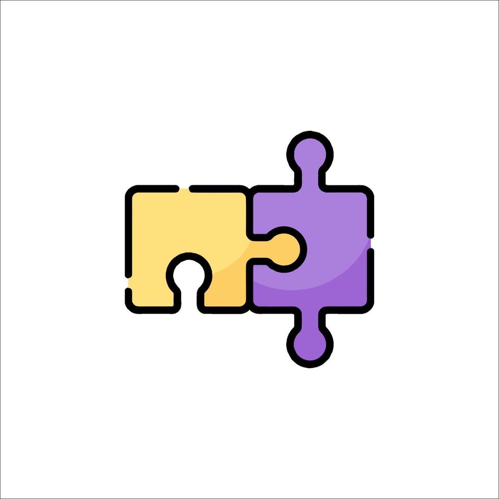 A puzzle piece icon with two pieces vector
