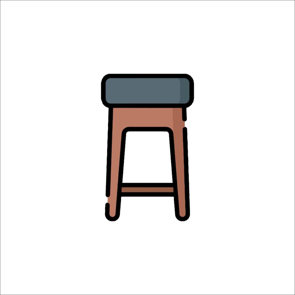 A stool with a seat and a backrest vector