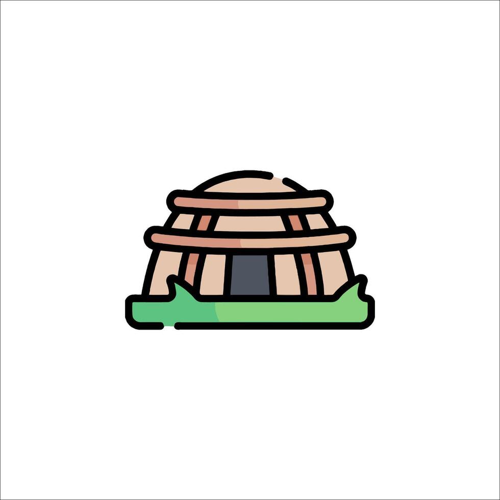 An icon of a small hut on a white background vector