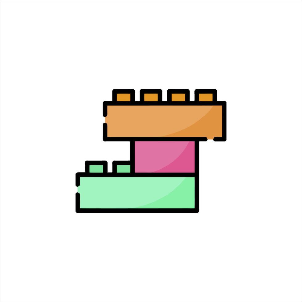 A colorful brick building icon on a white background vector