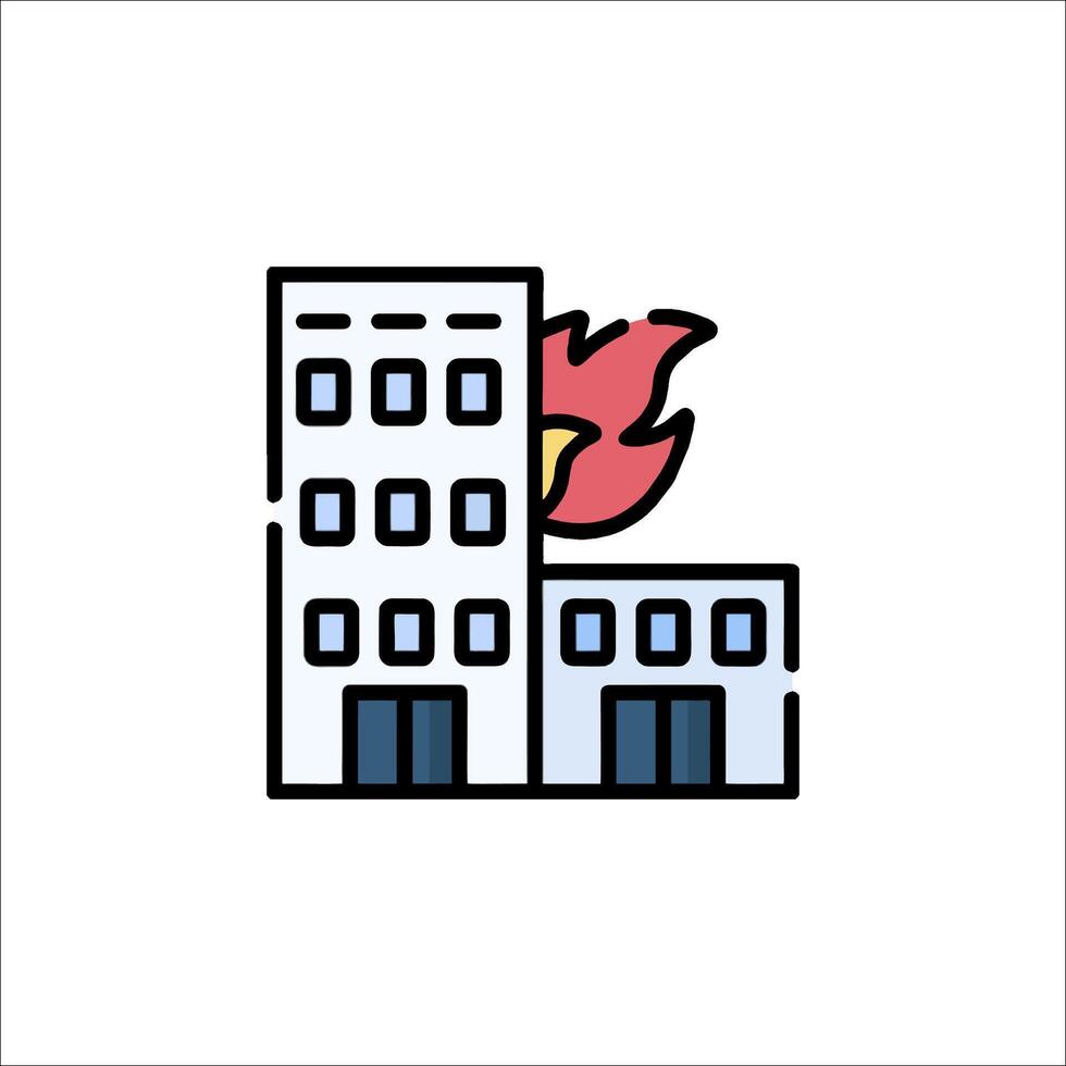 Fire icon building fire illustration vector