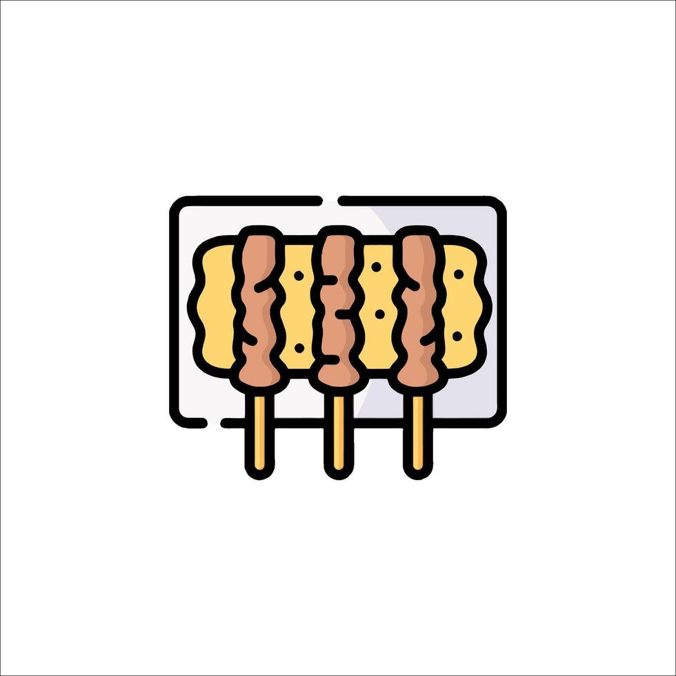 A hamburger on a stick icon vector