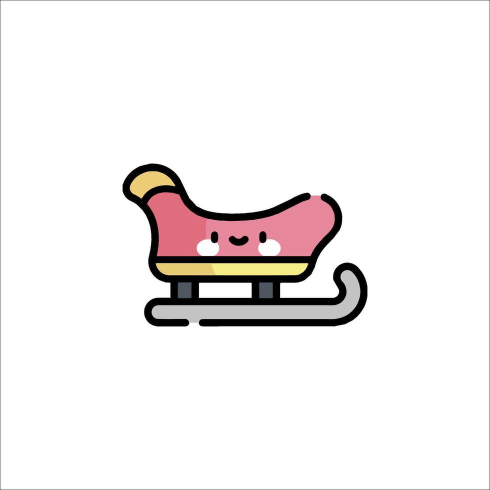 A cartoon character sitting on a sled vector