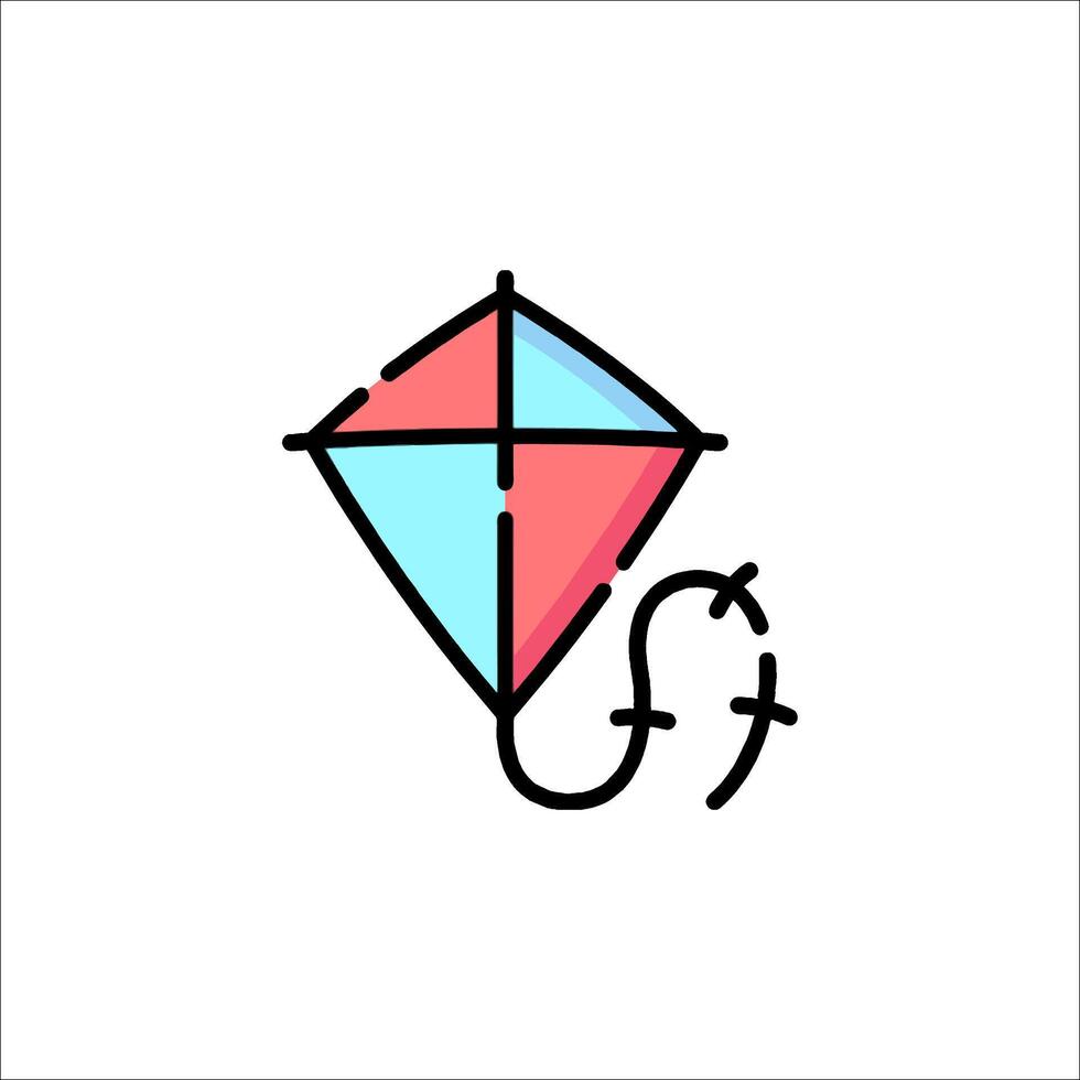 A kite with a blue and pink background vector