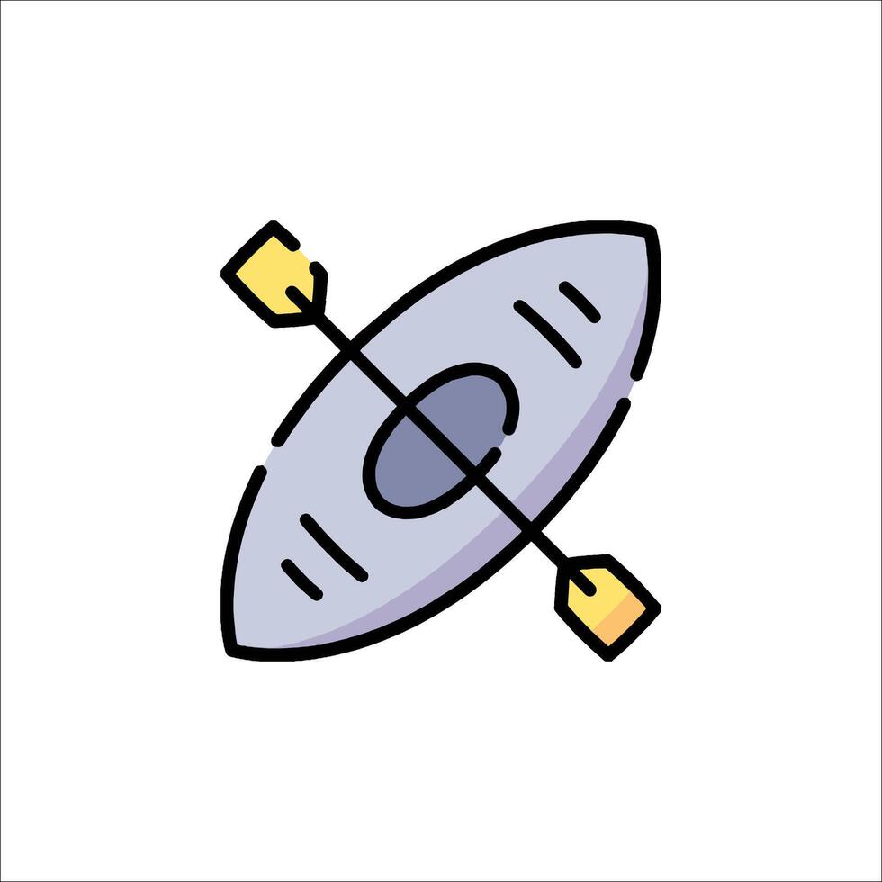 A kayak with two paddles on top of it vector